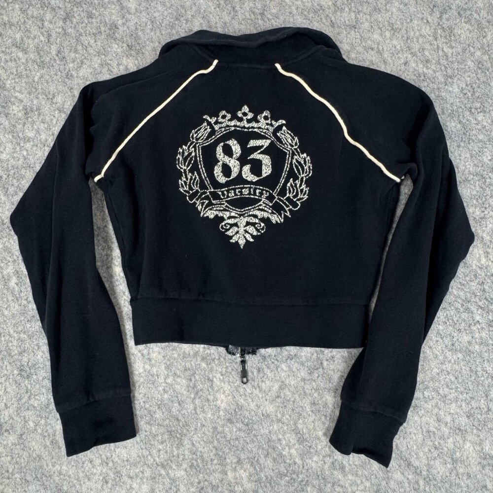 Vintage Anchor Blue Track Jacket Zip Up Cropped Small Graphic Navy Blue - Picture 2 of 10